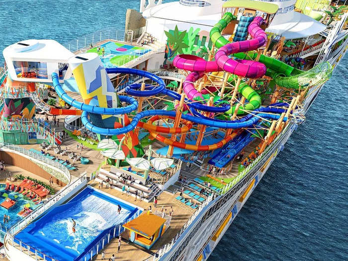 3. Plenty of ships now have water slides and surf simulators. But not every cruise liner has a full outdoor water park like the Icon of the Seas.