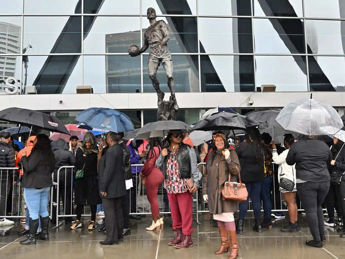 A limited number of free tickets for the celebration of life were available to the public on Tuesday. By Wednesday, all the tickets were claimed, an arena employee told The Los Angeles Times.