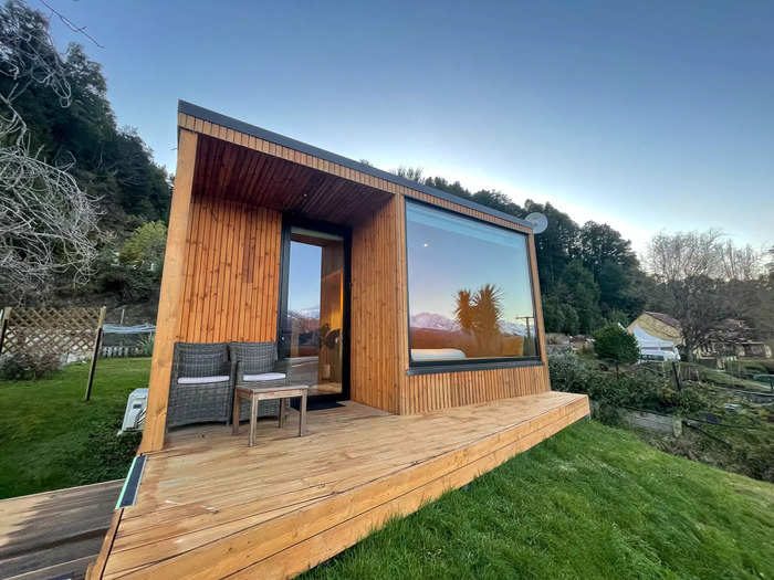 The tiny homes were built by Climate House, and the inspiration behind the entire project was creating a space that maximized the surrounding views, the handbook stated.