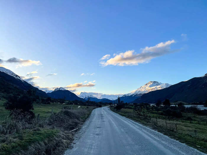 I navigated through Glenorchy to the tiny hamlet of Kinloch. Soon, the paved road turned into gravel, and a herd of sheep came into view.