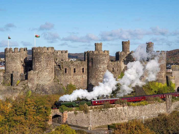 You can look down on to the railway line and watch trains whizz by.