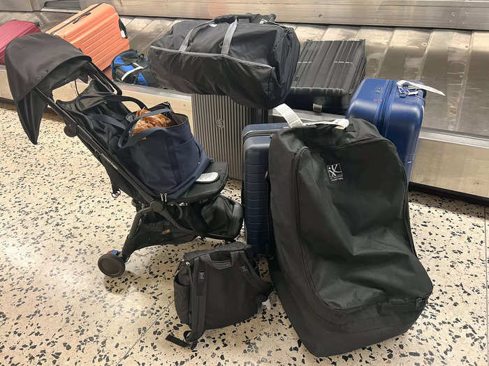 We checked five pieces of luggage each way.