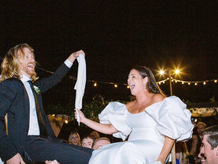 The couple tried to spend most of their wedding on the dance floor.