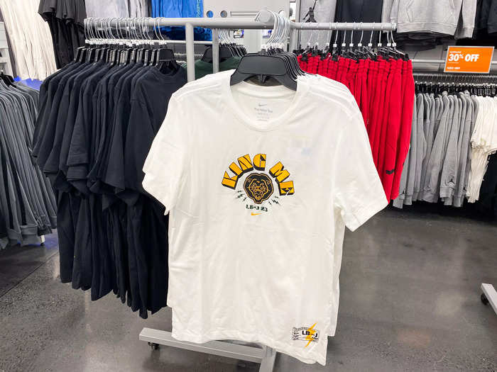 The Unite Harlem store had some clothing items that are no longer available on the Nike website, such as these LeBron James King Me T-shirts.