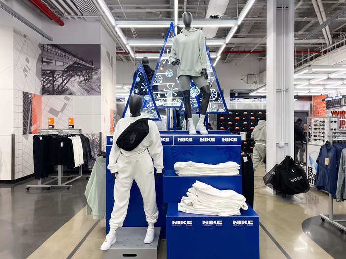 To get into the holiday spirit, the Nike Unite store had a winter clothing display.