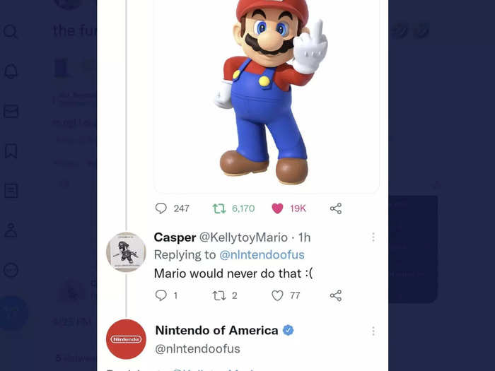 Tweets from Nintendo impersonator.