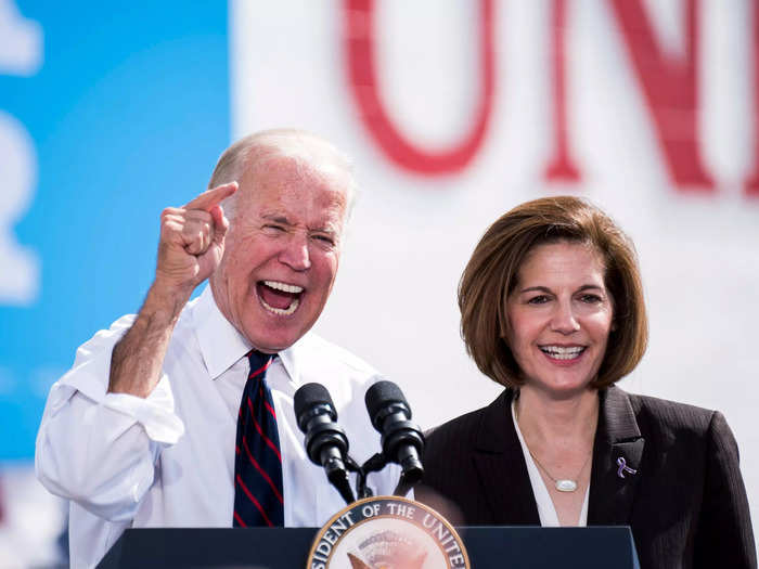 Cortez Masto made history in 2016 when she became the first Latina in the US Senate. She was also the first woman elected to represent Nevada, supported by then-Vice President Joe Biden on the campaign trail.