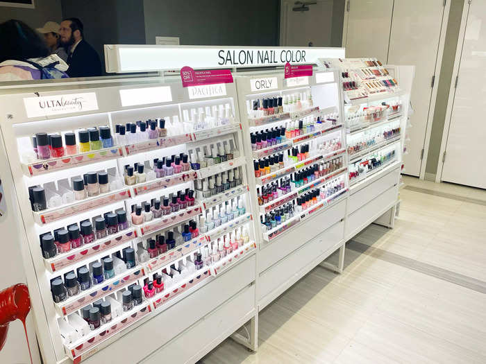 Ulta also had a whole section for nail polish, press-on nails, and nail care equipment.