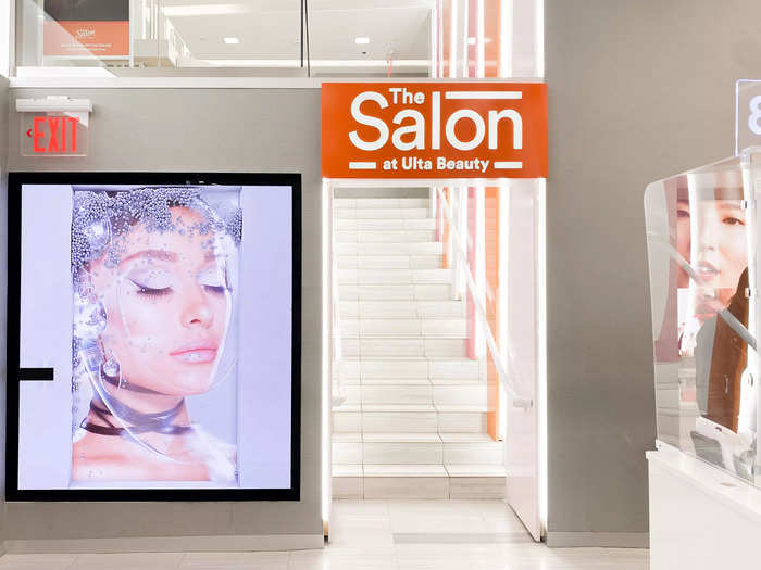 At the back of the store was the entrance to the Ulta Beauty salon, where customers can book appointments for everything from haircuts to 30 minute makeup lessons to its recently added ear piercing service.