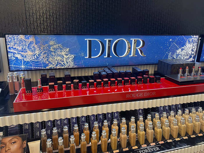 A Dior makeup section was also close by.