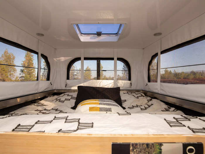 Being this high up meant great views out the windows — including a skylight — and of the rest of the overlander.