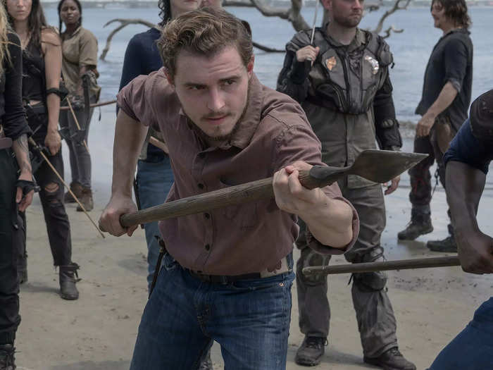 Callan McAuliffe kept a seagull feather after an unexpected accident on set.