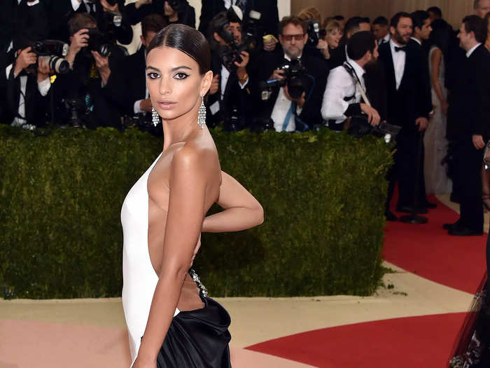 Ratajkowski looked elegant and confident in her gown at the Met Gala in May 2016.