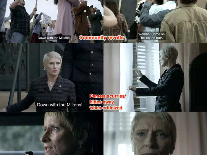 Pamela uses the dead as a tool to control the community whenever things get out of her control at the Commonwealth.