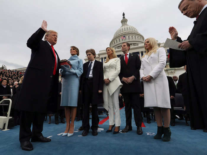 In January 2017, Donald was sworn in as the 45th President of the United States. All five of his children attended the inauguration ceremony.