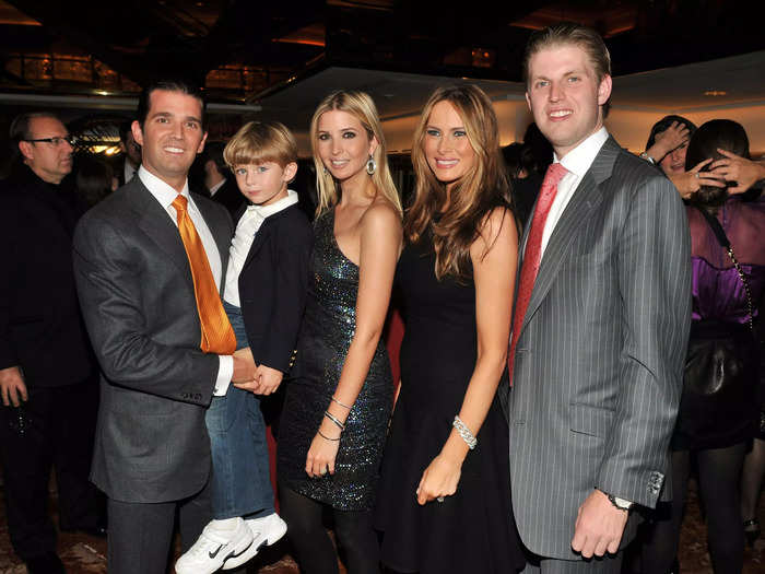 The Trump children – sans Tiffany – smiled for photographs in October 2009 at a book launch celebration for Ivanka. She released her book, "The Trump Card: Playing to Win in Work and Life," the following year.