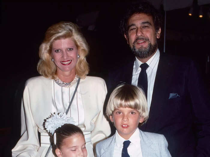 In October 1987, Don Jr. and Ivanka posed with their mother, Ivana Trump, while meeting opera singer Placido Domingo in New York City.