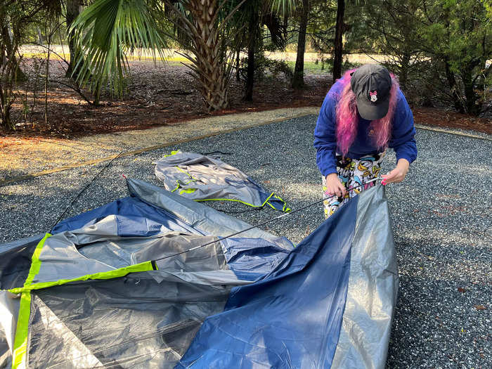 I was surprised by how easy it was to disassemble the tent.