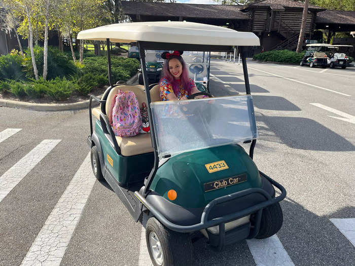 The next morning, we rented a golf cart since we were going to be at the resort for the entire day.