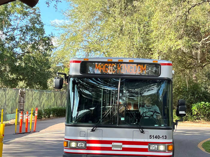 Fortunately, the bus from the settlement area to the Magic Kingdom was quick.