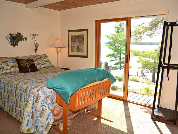 The bedrooms have beautiful views of the water.