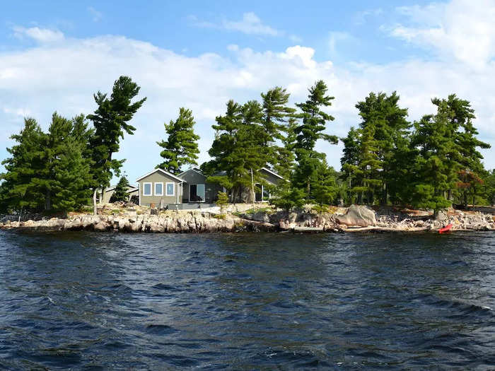 Rainy Lake Island comes with 0.75 acres of land.