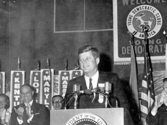 President John F. Kennedy spoke at the Deauville Hotel in 1961 at the Young Democrats Convention