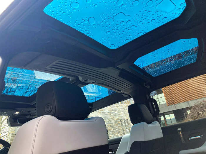 Like lots of new cars, the Hummer EV comes with a glass roof.