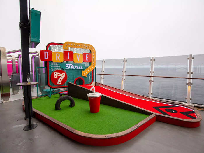 7. Mini golfing is as fun at sea as it is on land.