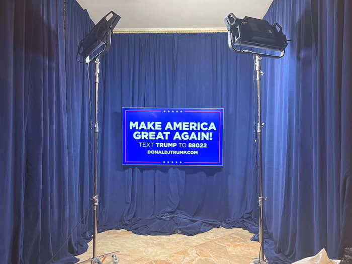 Trump supporters used this studio-like space to take photos and film videos.