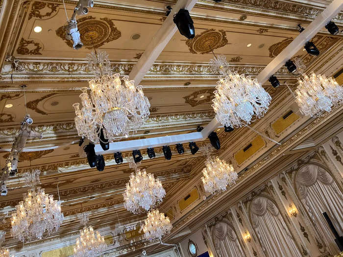 In typical Trump fashion, the entire room — from the ground ceiling — was decked in gold.