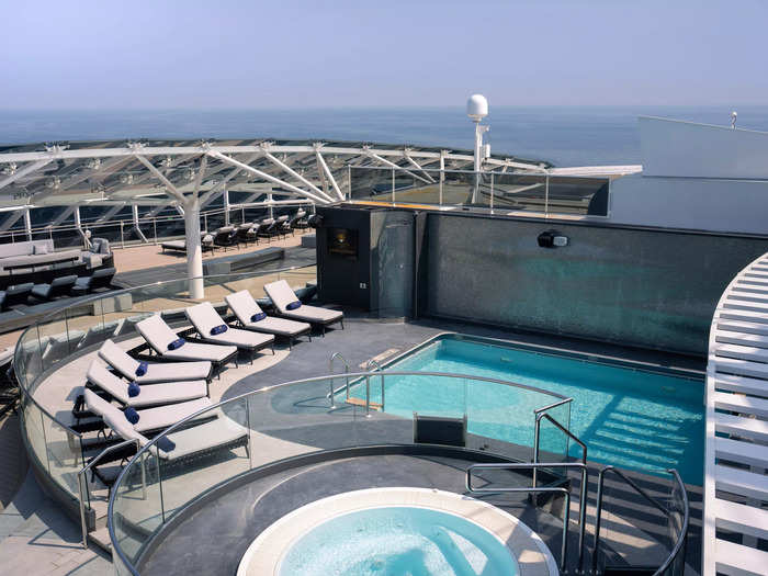 There are six pools and 14 whirlpool baths on board.