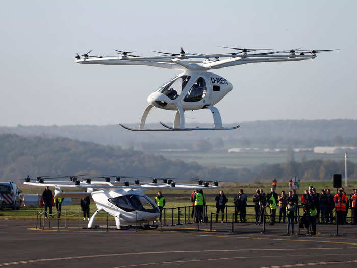 German aircraft manufacturer Volocopter flew its electric helicopter in air traffic for the first time when it took to the skies in Paris on November 10.