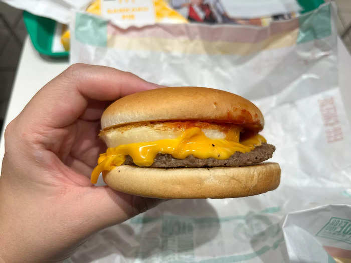 At 220 yen ($1.50), the protein-packed Egg Cheese Burger felt like a steal to me and I thought it was a great twist on the classic Egg McMuffin. It landed third on my list.