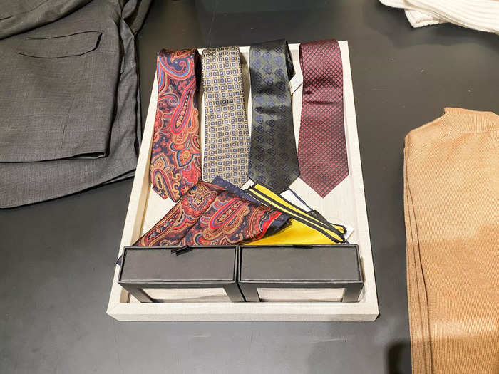 Banana Republic also had ties and matching pocket squares available for customers shopping for a sophisticated look.