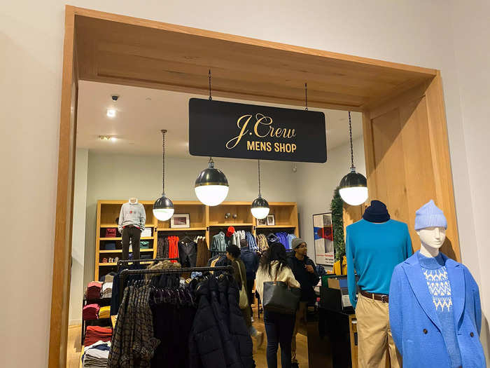 The J.Crew store was separated into three different sections: the men