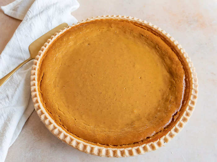 I bought a 12-inch pumpkin pie from Costco.