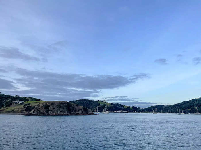 As the ferry departed from Auckland, the city