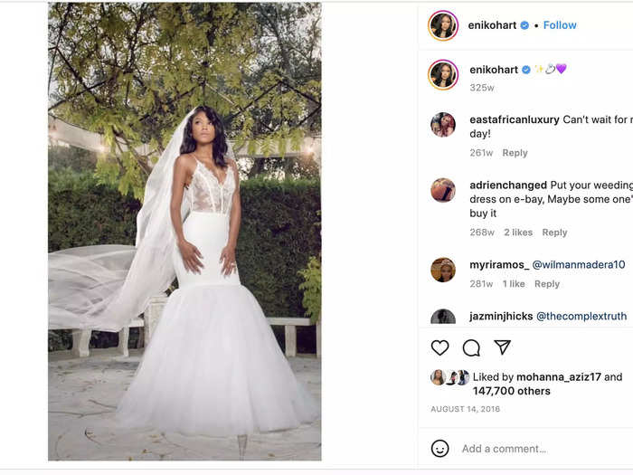 Eniko Parrish married Kevin Hart in a mermaid gown with a see-through bodice that matched her "sexy" vision.