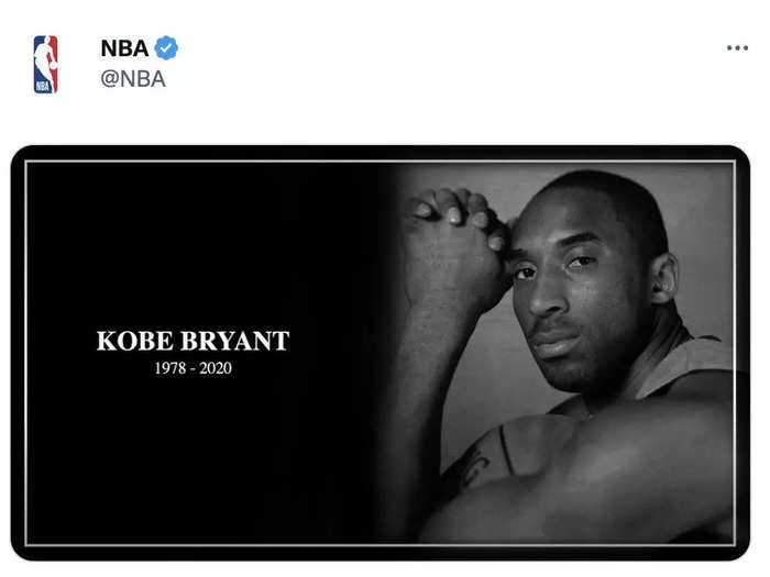 2020: Twitter users mourn the death of Kobe Bryant.