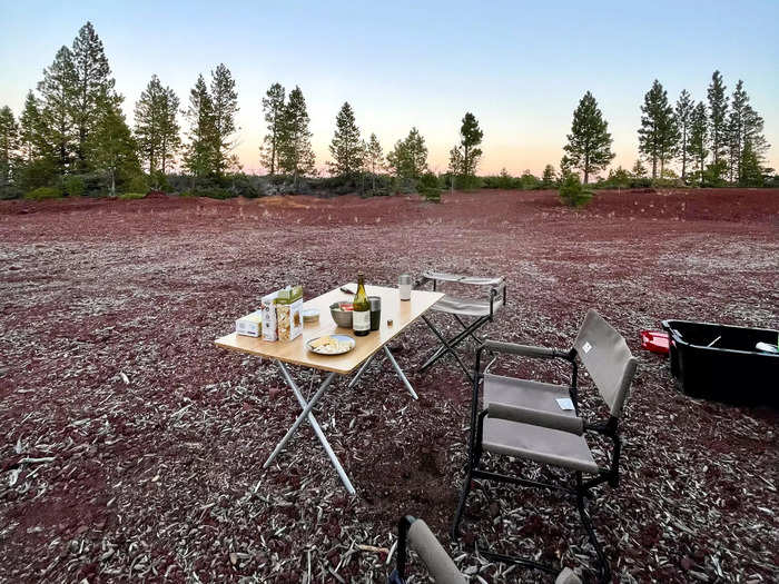 Like great hosts, Wayte and Watson quickly set up camping chairs, a table, and a variety of snacks and beverages shortly after we arrived.