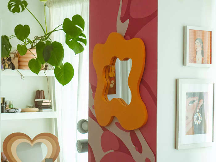 Lauren also used peel-and-stick wallpaper to make a renter-friendly impact.