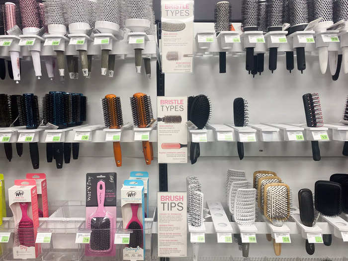 Styling tools like hair brushes and combs were affordably priced, with the bulk of them being under $15.