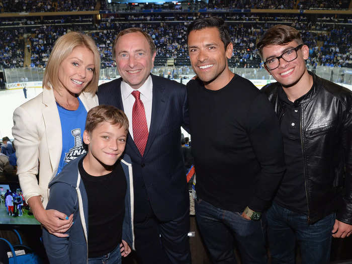 In June 2014, Ripa and Consuelos took their sons Joaquin and Michael to game three of the 2014 NHL Stanley Cup Finals. The four were joined by NHL Commissioner Gary Bettman.