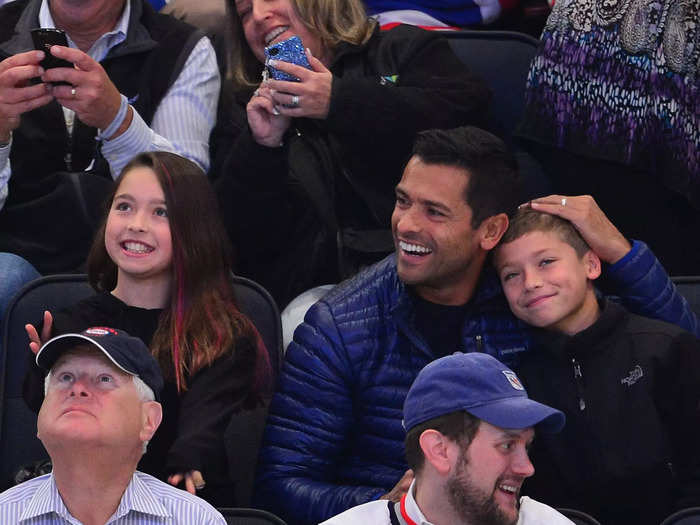 Five years later, in April 2012, Consuelos joined his daughter Lola, and son Joaquin, at a New York Rangers playoff game. The three beamed while watching the big screen at the game.