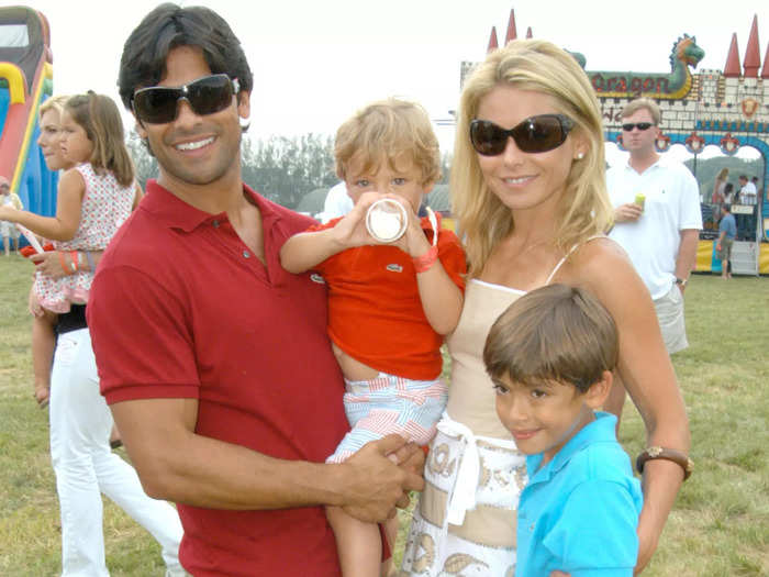 Consuelos and Ripa had their two sons Joaquin and Michael in tow at a charity event in Long Island, New York, in July 2005.