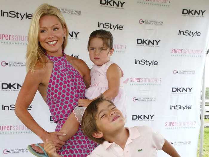 In July 2004, Ripa was joined by Lola and Michael donning matching pink outfits at a charity event in the Hamptons, New York.