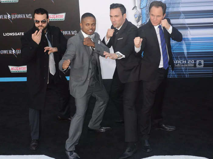 Frank was reunited with his "Power Rangers" costars Austin St. John, Walter Jones, and David Yost at the premiere of the franchise