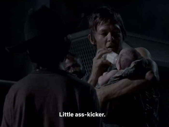 Daryl calls Judith "little ass-kicker" again.