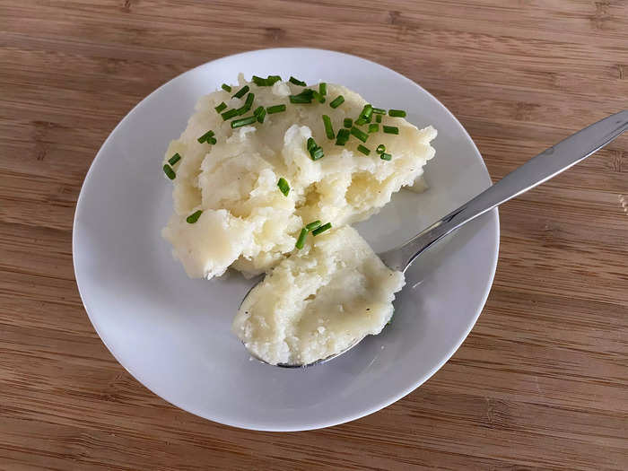 The flavor of these potatoes was pretty good, but the texture was gluey and dry.